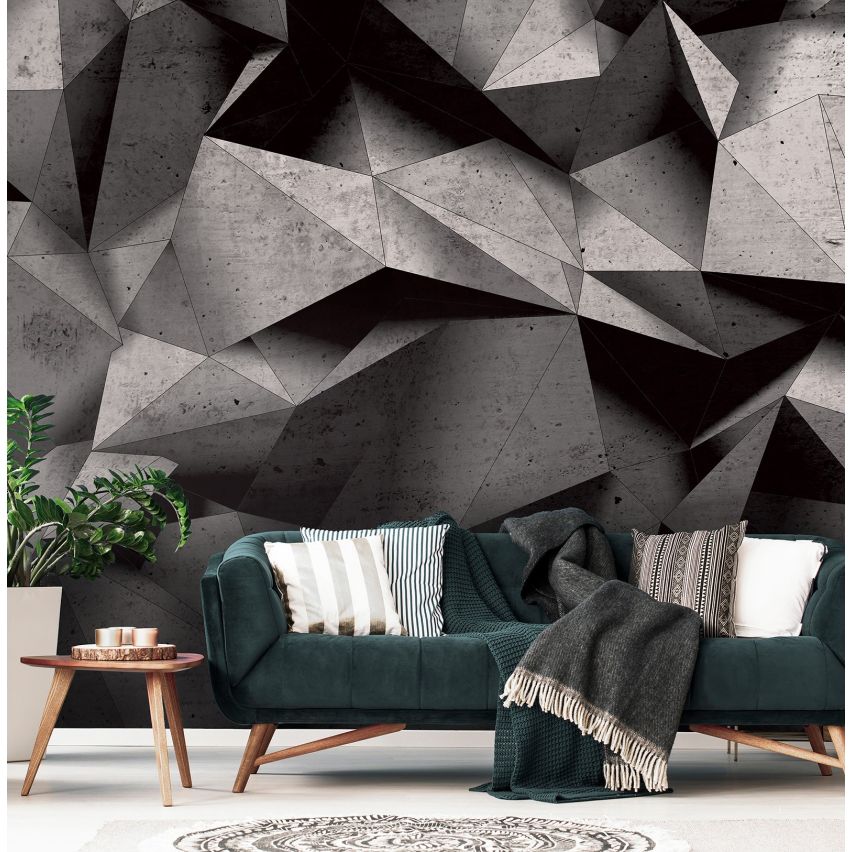 Photo Wall Mural-3D CEMENT THREE EDGES-(C10091)-NON WOVEN-Wallpaper-Abstract XXL