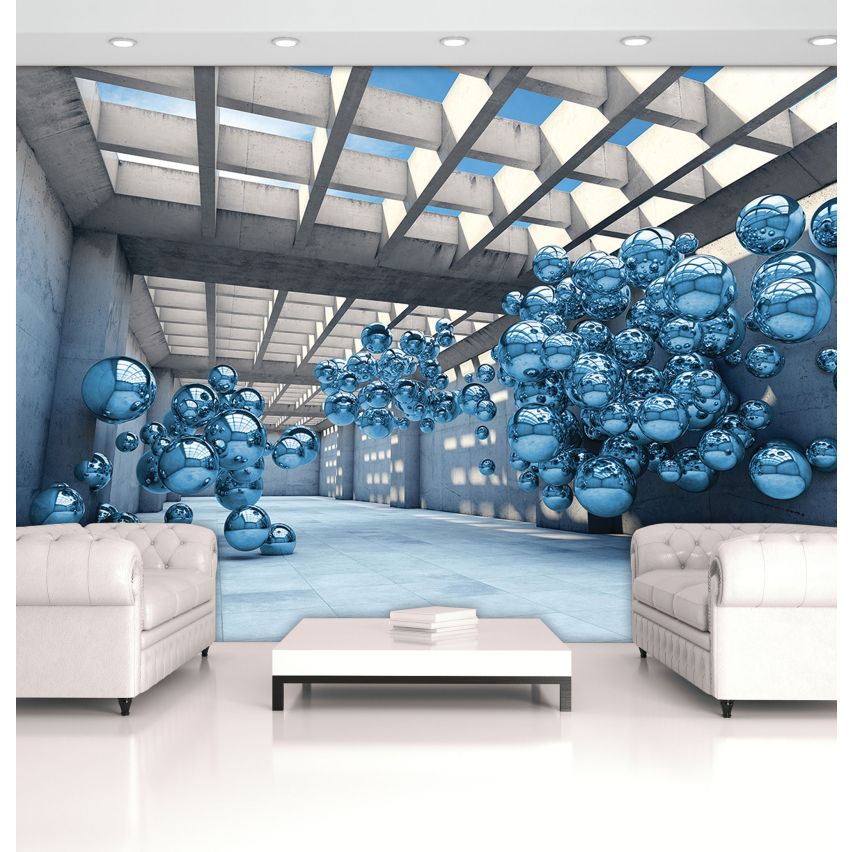 Photo Wall Mural-3D BLUE MARBLE-(C10134)-NON WOVEN-Wallpaper-Abstract XXL