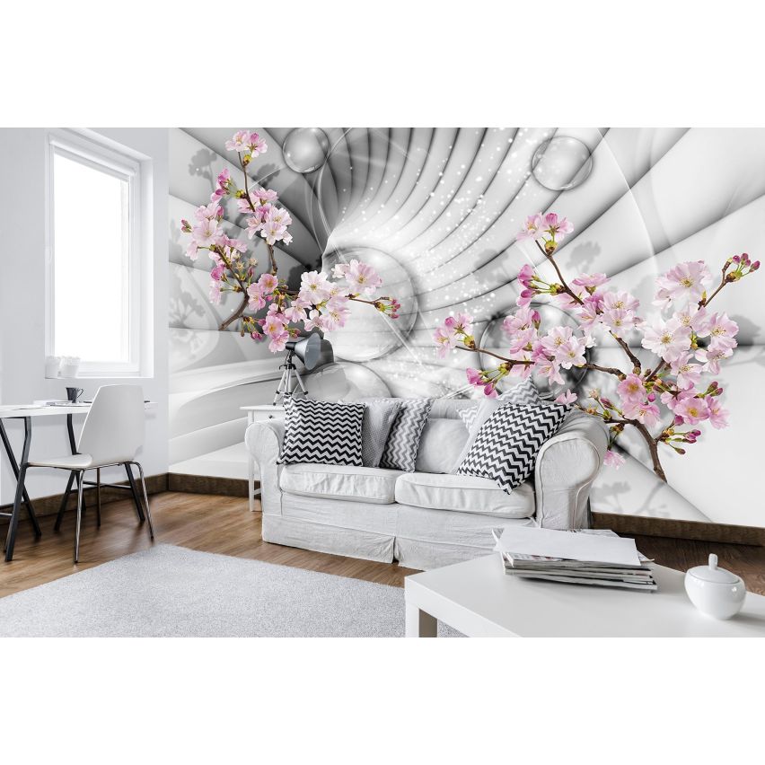 Photo Wall Mural-3D CHERRY TREE MARBLE-(C10200)-NON WOVEN-Wallpaper-Abstract XXL