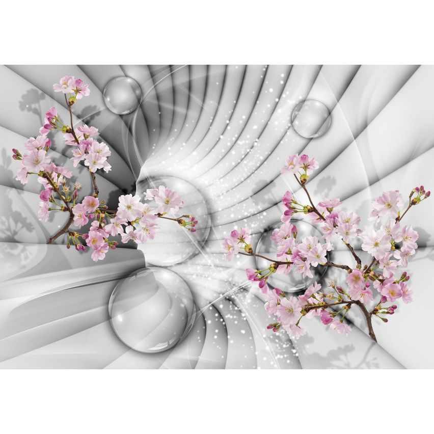 Photo Wall Mural-3D CHERRY TREE MARBLE-(C10200)-NON WOVEN-Wallpaper-Abstract XXL