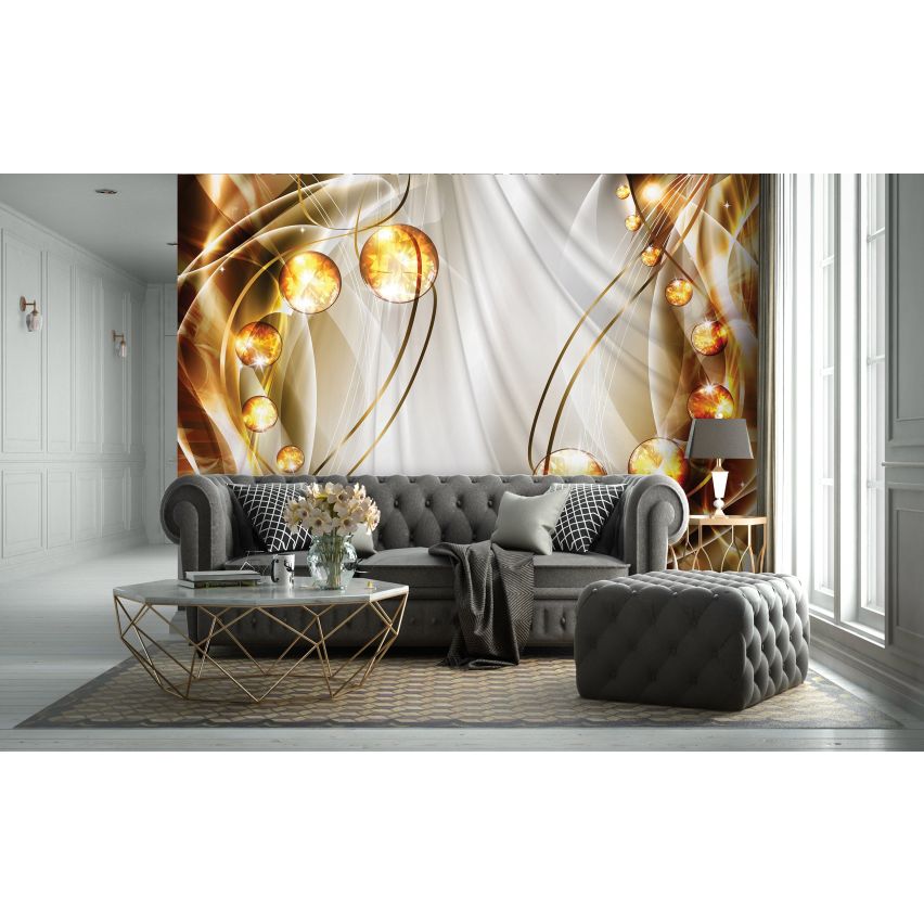 Photo Wall Mural-3D GOLD DIAMOND JEWELRY-(C10296)-NON WOVEN-Wallpaper-Abstract XXL