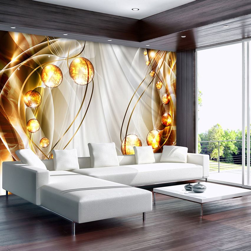 Photo Wall Mural-3D GOLD DIAMOND JEWELRY-(C10296)-NON WOVEN-Wallpaper-Abstract XXL