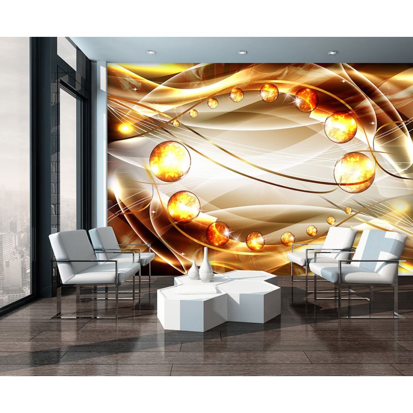 Photo Wall Mural-3D GOLD MARBLE-(C10297)-NON WOVEN-Wallpaper-Abstract XXL