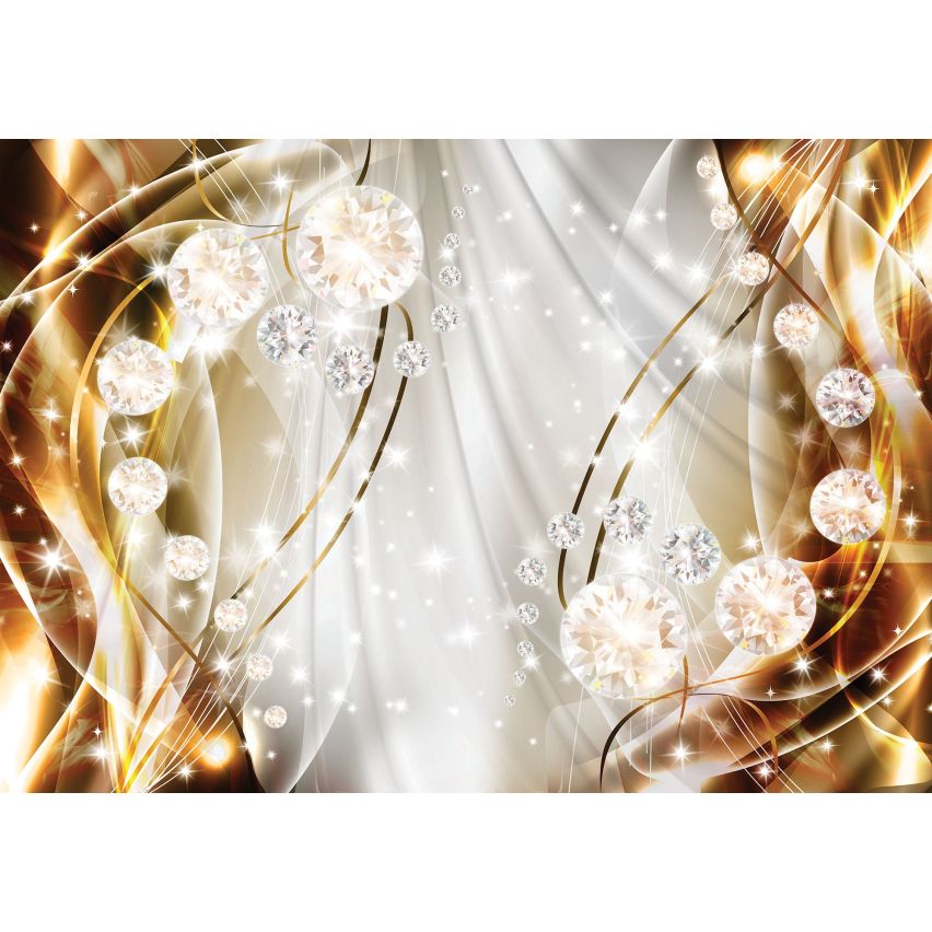 Photo Wall Mural-3D GOLD DIAMOND JEWELRY-(C10403)-NON WOVEN-Wallpaper-Abstract XXL