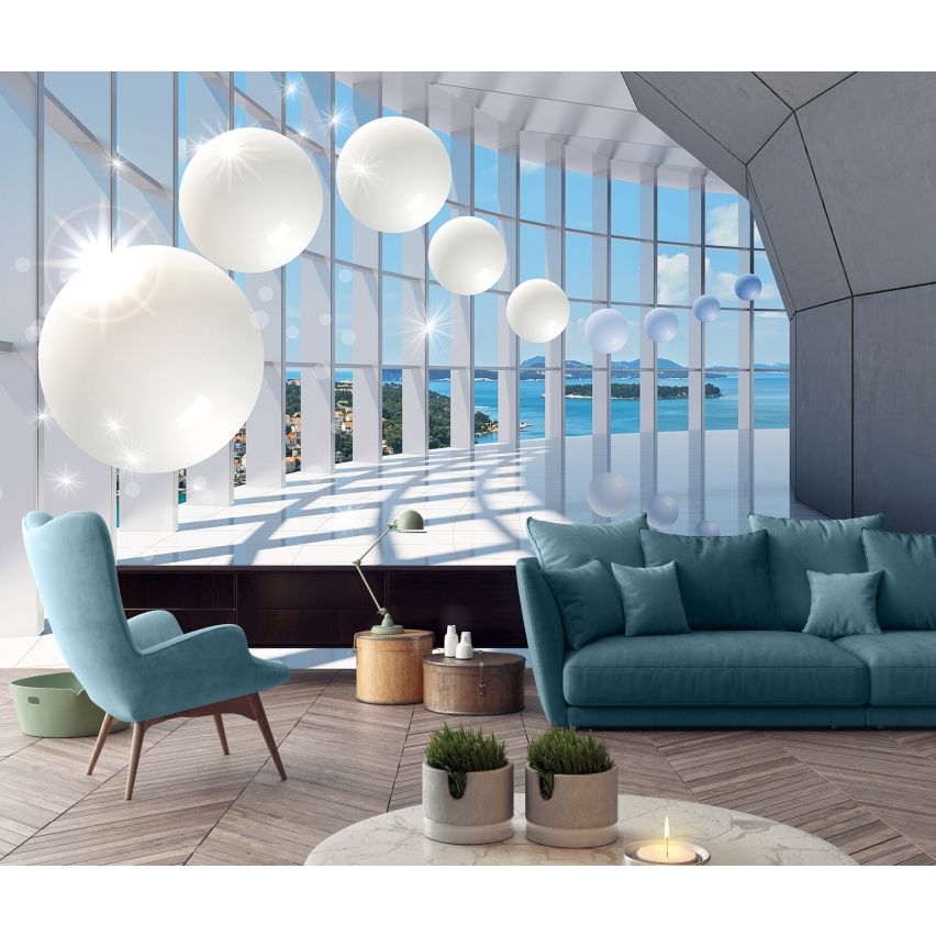 Photo Wall Mural-3D MARBLE TERRACE-(C10419)-NON WOVEN-Wallpaper-Abstract XXL