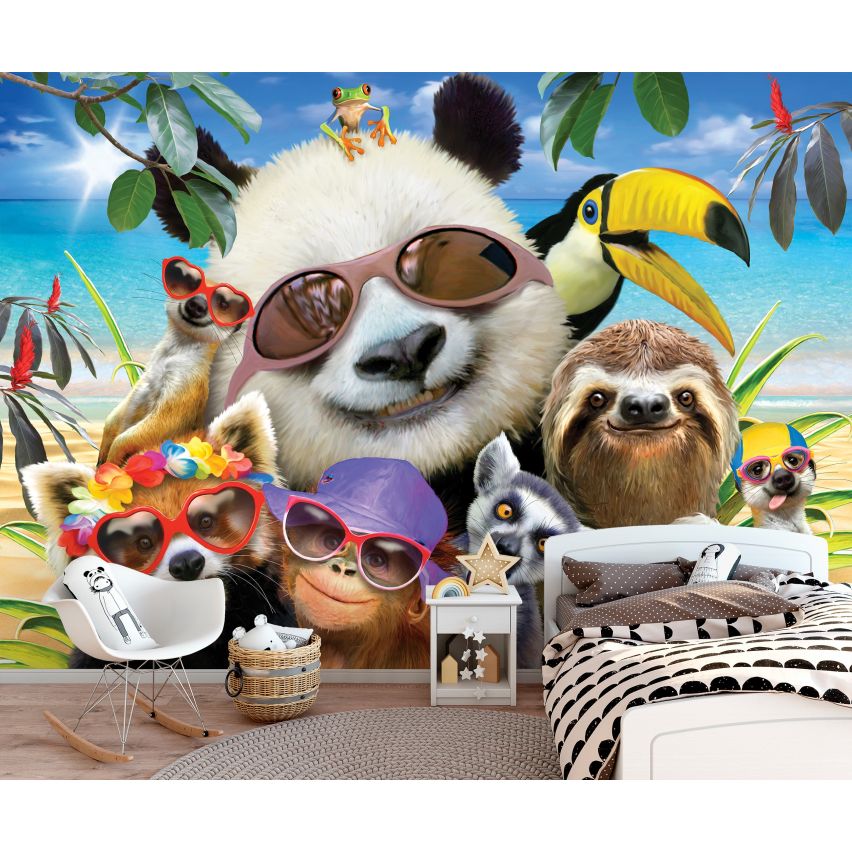 Photo Wall Mural-3D ANIMAL FREINDS-(C12867)-NON WOVEN-Wallpaper-Abstract XXL