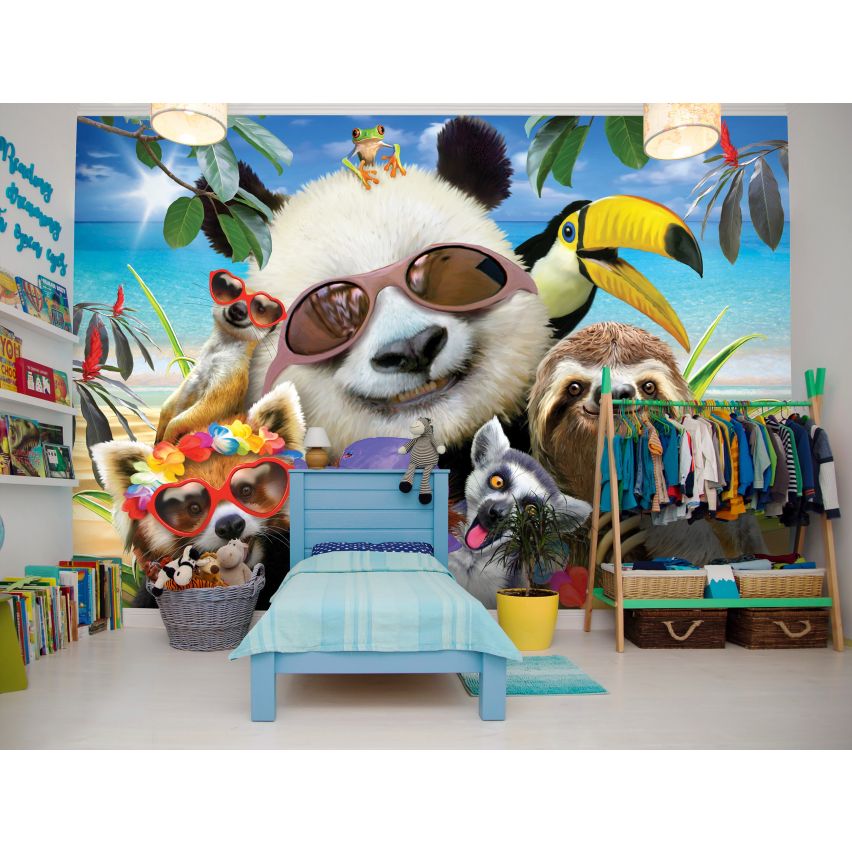 Photo Wall Mural-3D ANIMAL FREINDS-(C12867)-NON WOVEN-Wallpaper-Abstract XXL