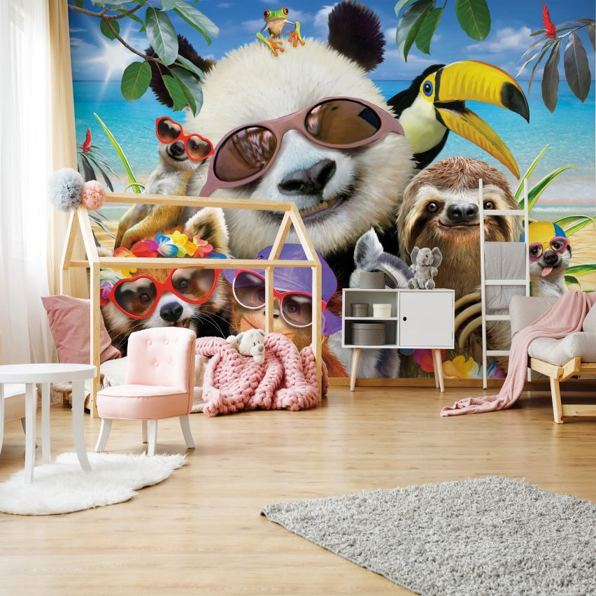 Photo Wall Mural-3D ANIMAL FREINDS-(C12867)-NON WOVEN-Wallpaper-Abstract XXL