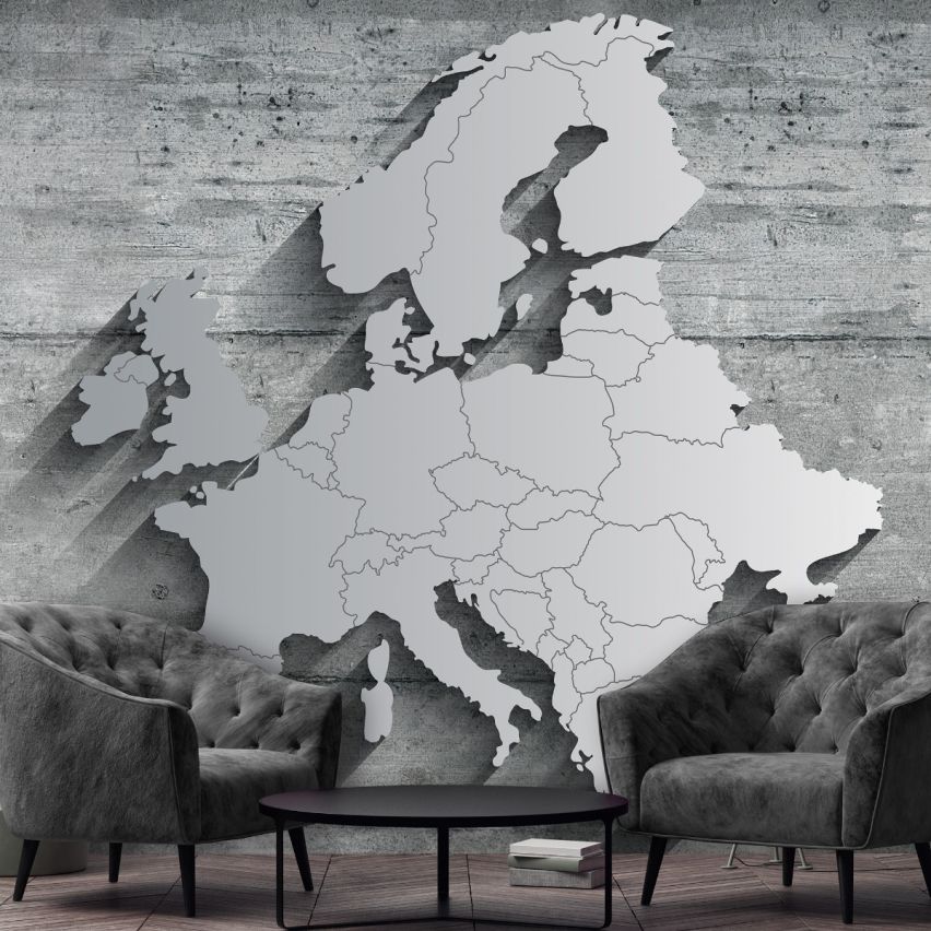 Photo Wall Mural-3D EUROPE MAP 2025-(C13585)-NON WOVEN-Wallpaper-Abstract XXL