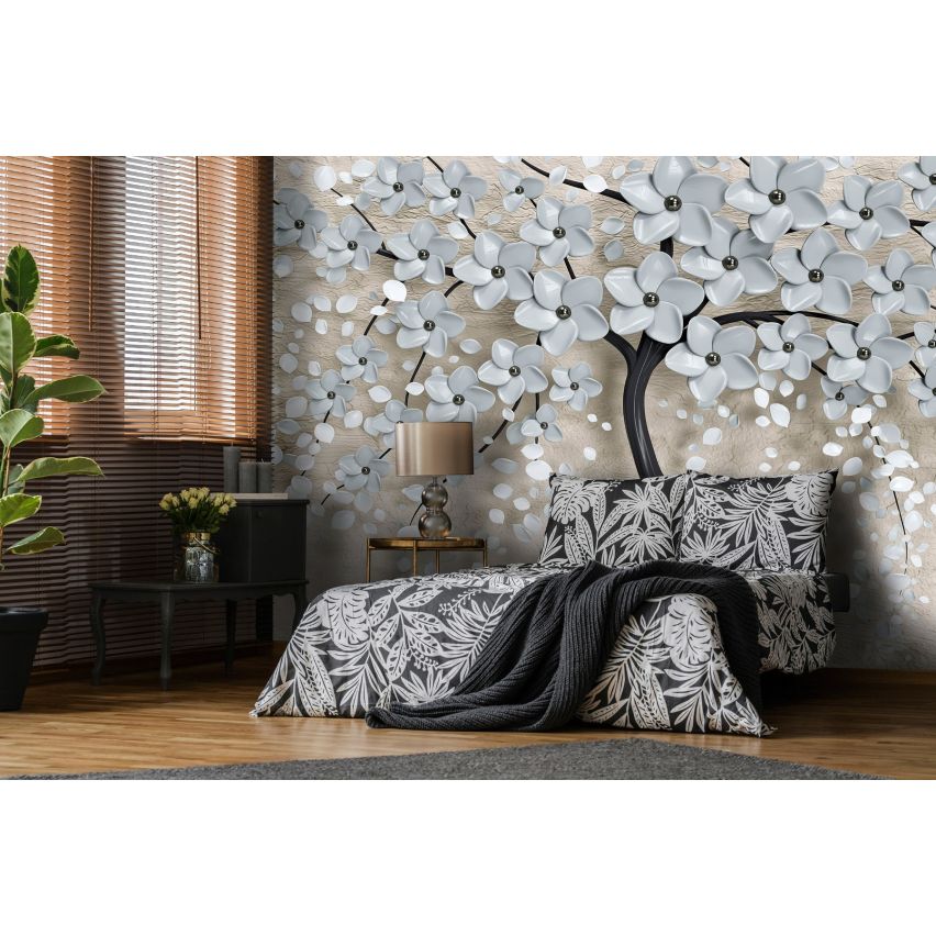 Photo Wall Mural-3D BLACK TREE PORCELAIN-(C13590)-NON WOVEN-Wallpaper-Abstract NatureXXL