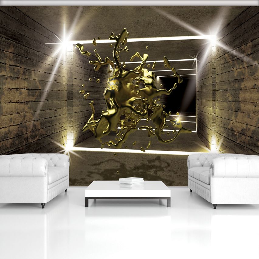 Photo Wall Mural-3D METAL FLOATING-(3445)-NON WOVEN-Wallpaper-Abstract Tunnel XXL