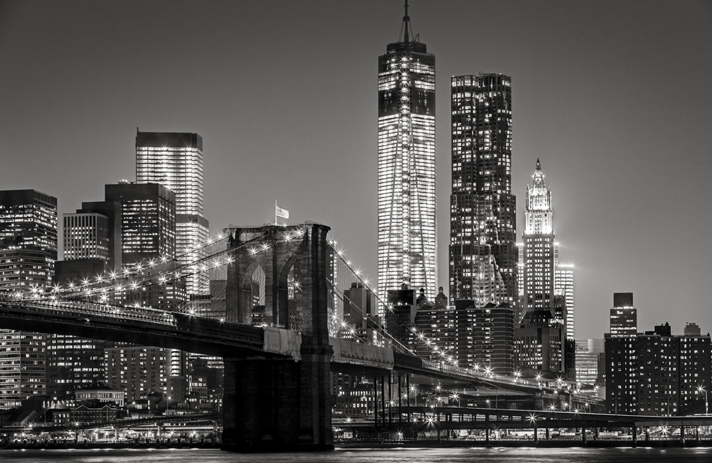 Photo Wall Mural-(5555)-BROOKLYN BRIDGE-NON WOVEN-Wallpaper-New York Light XXL
