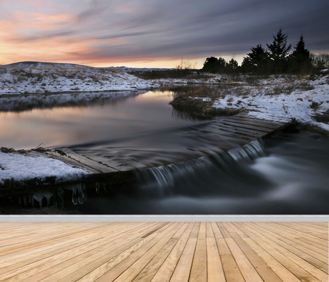 Photo Mural-WATERFALL-(8163)-NON WOVEN-Wallpaper-Wall-Art-Cascade Stream XXL