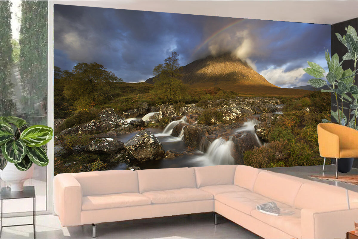 Photo Mural-WATER STREAM-(8166)-NON WOVEN-Wallpaper-Wall-Art-Landscape Field XXL