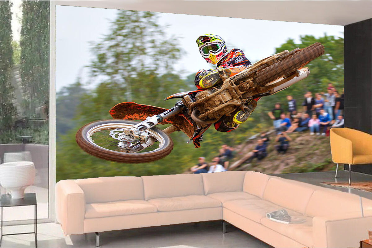 Photo Wall Mural-MOTOCROSS-(8179)-NON WOVEN-Wallpaper-Dirt Bike Racing Track XXL