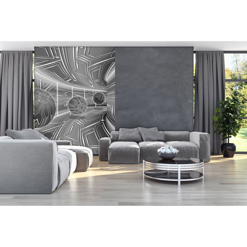 Photo Wall Mural-3D CYBER TUNNEL-(C10079)-NON WOVEN-Wallpaper-Abstract XXL