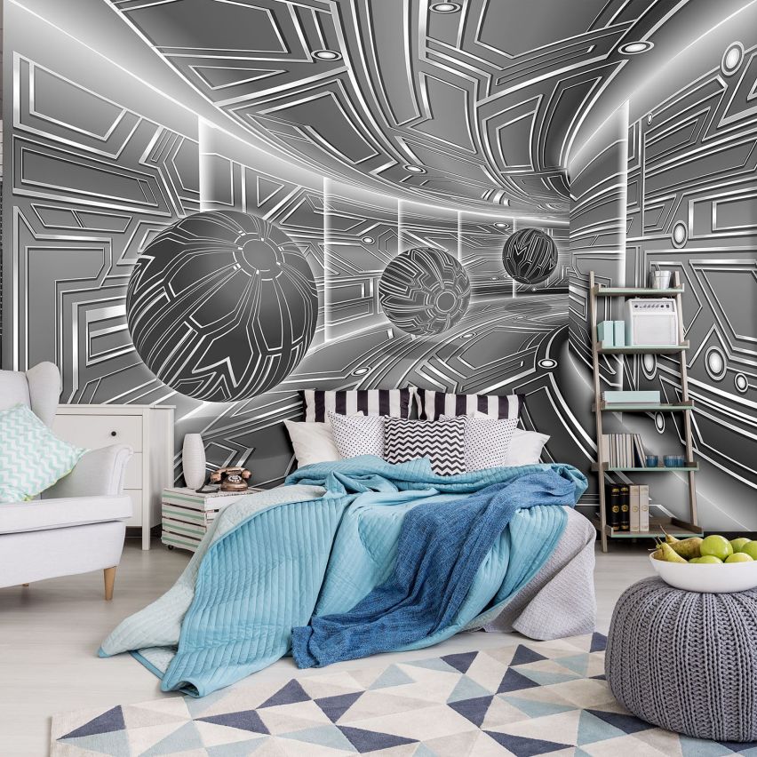 Photo Wall Mural-3D CYBER TUNNEL-(C10079)-NON WOVEN-Wallpaper-Abstract XXL