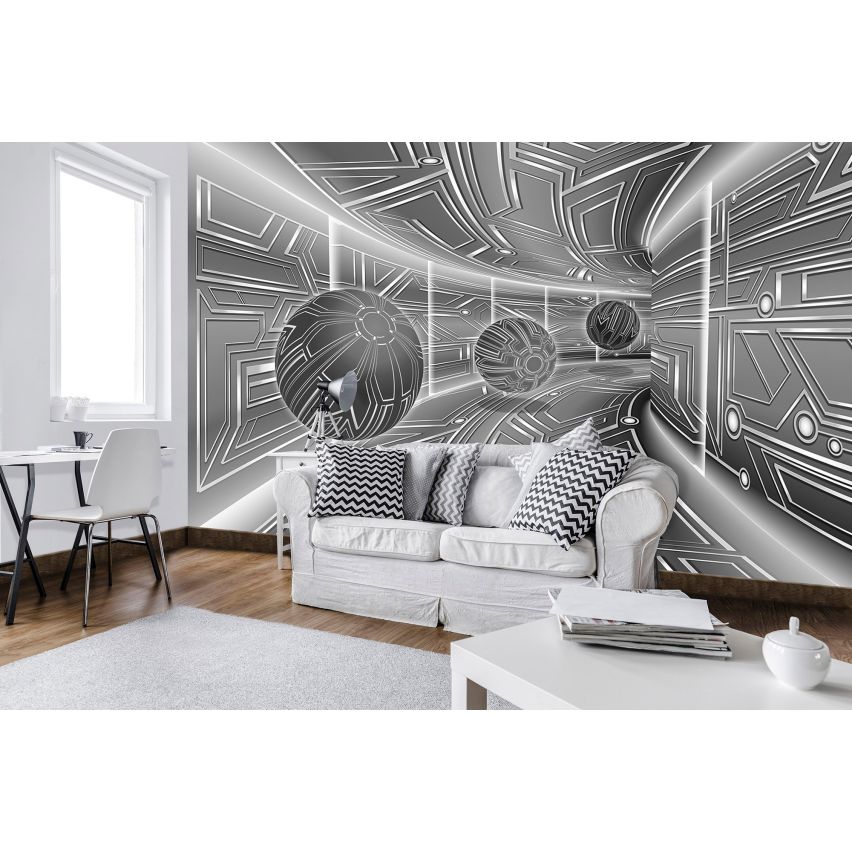 Photo Wall Mural-3D CYBER TUNNEL-(C10079)-NON WOVEN-Wallpaper-Abstract XXL