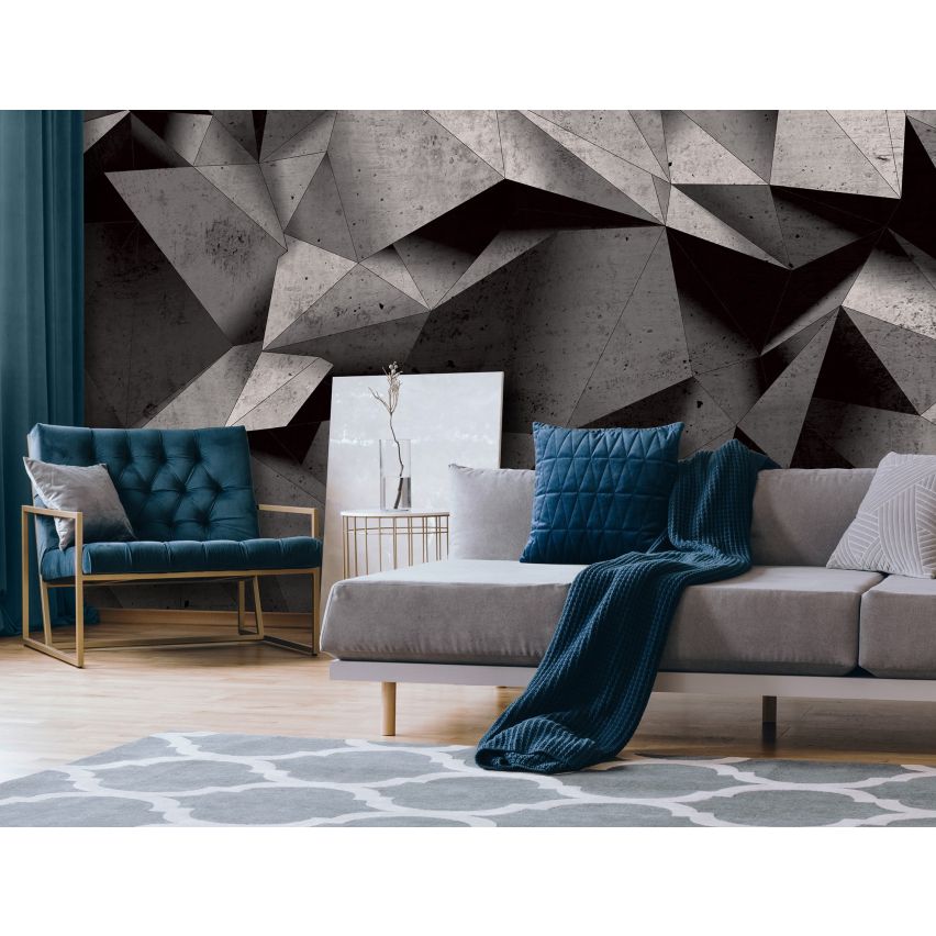 Photo Wall Mural-3D CEMENT THREE EDGES-(C10091)-NON WOVEN-Wallpaper-Abstract XXL