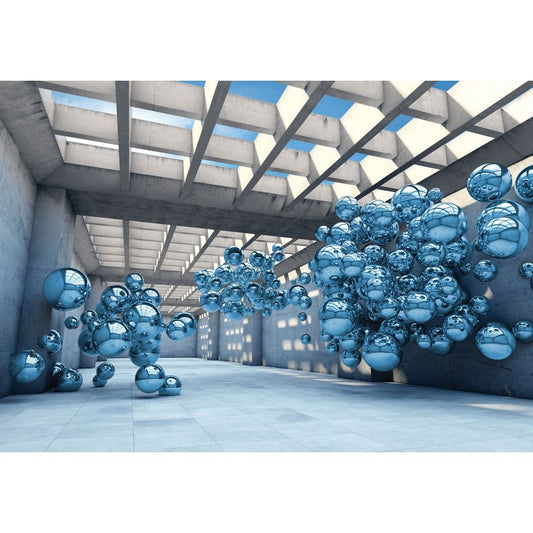 Photo Wall Mural-3D BLUE MARBLE-(C10134)-NON WOVEN-Wallpaper-Abstract XXL
