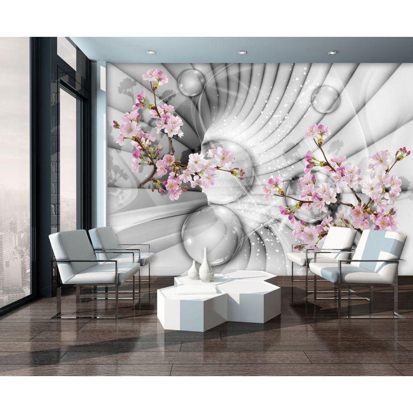 Photo Wall Mural-3D CHERRY TREE MARBLE-(C10200)-NON WOVEN-Wallpaper-Abstract XXL