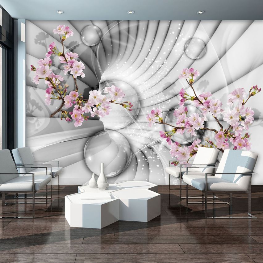 Photo Wall Mural-3D CHERRY TREE MARBLE-(C10200)-NON WOVEN-Wallpaper-Abstract XXL
