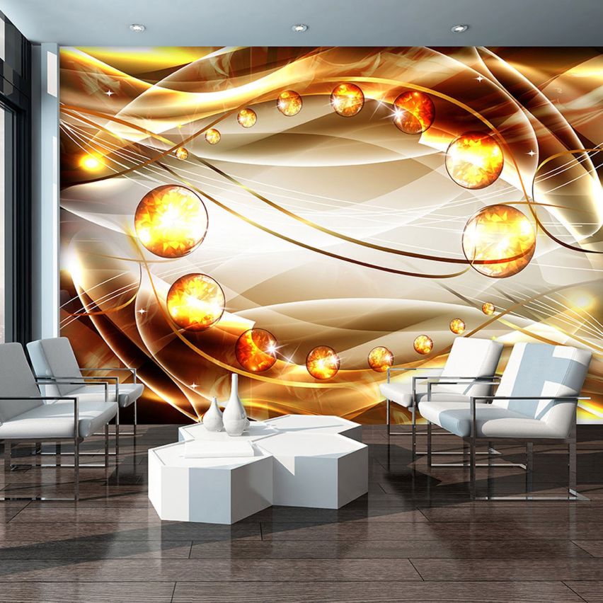 Photo Wall Mural-3D GOLD MARBLE-(C10297)-NON WOVEN-Wallpaper-Abstract XXL
