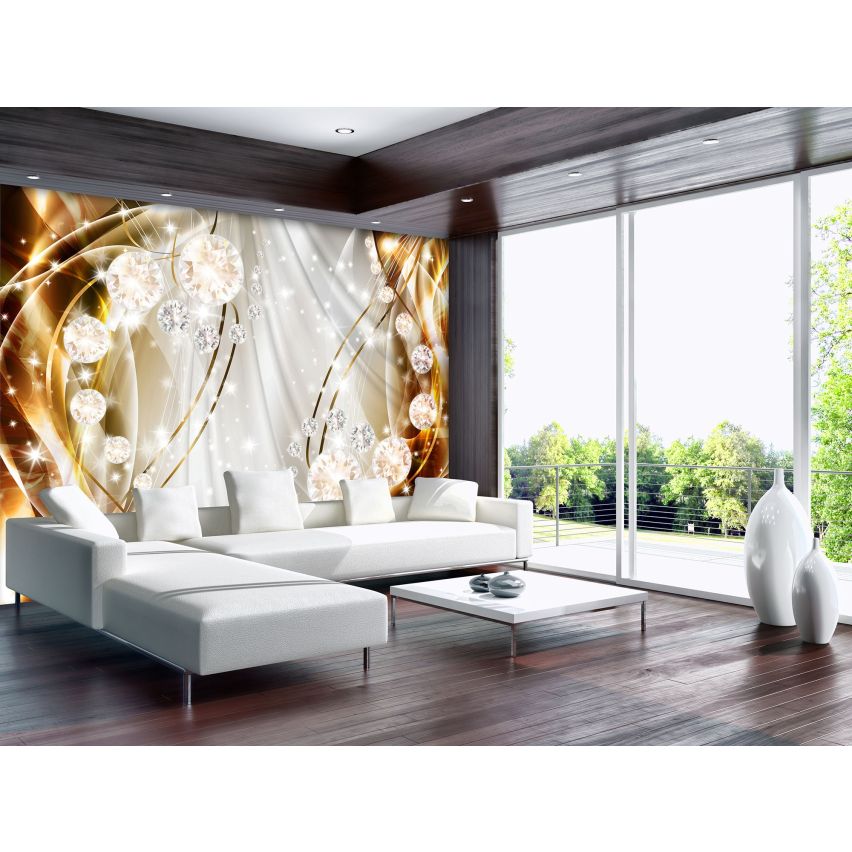 Photo Wall Mural-3D GOLD DIAMOND JEWELRY-(C10403)-NON WOVEN-Wallpaper-Abstract XXL