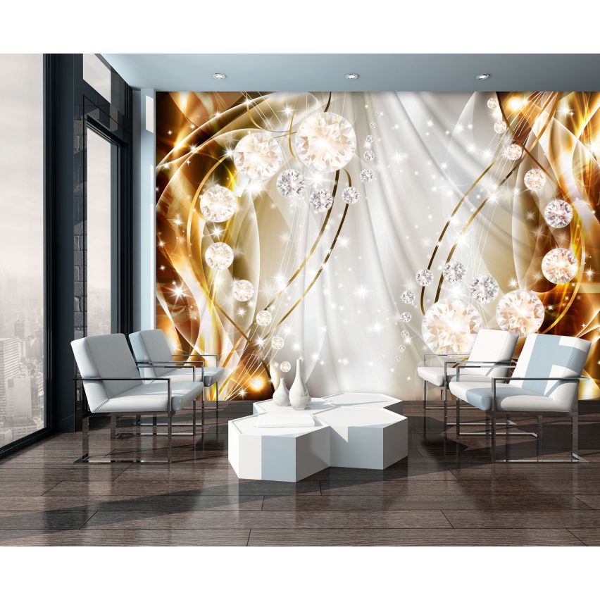 Photo Wall Mural-3D GOLD DIAMOND JEWELRY-(C10403)-NON WOVEN-Wallpaper-Abstract XXL