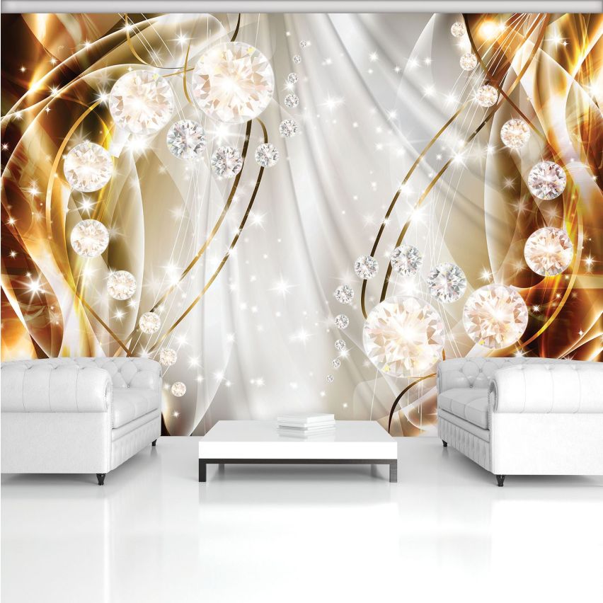 Photo Wall Mural-3D GOLD DIAMOND JEWELRY-(C10403)-NON WOVEN-Wallpaper-Abstract XXL