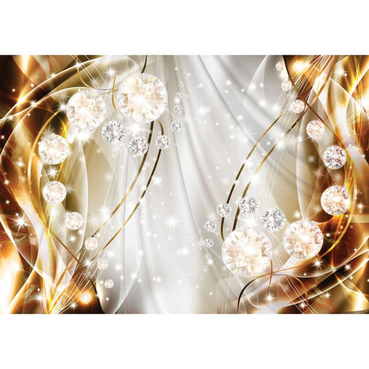 Photo Wall Mural-3D GOLD DIAMOND JEWELRY-(C10403)-NON WOVEN-Wallpaper-Abstract XXL
