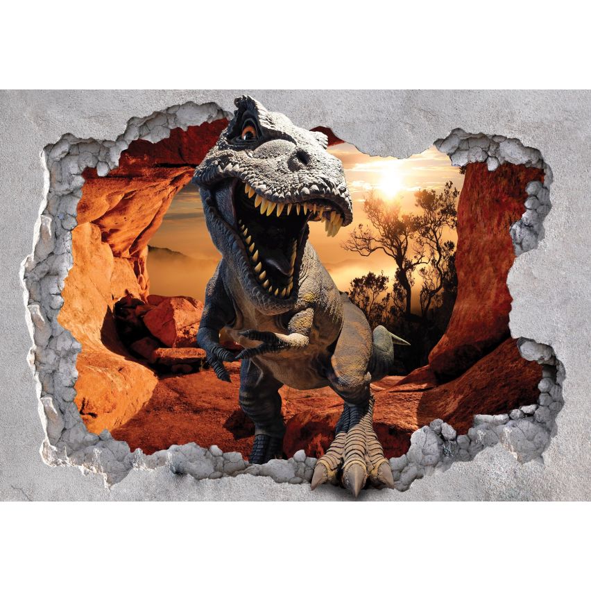 Photo Wall Mural-3D T-REX-(C11033)-NON WOVEN-Wallpaper-Dinosaur Abstract XXL