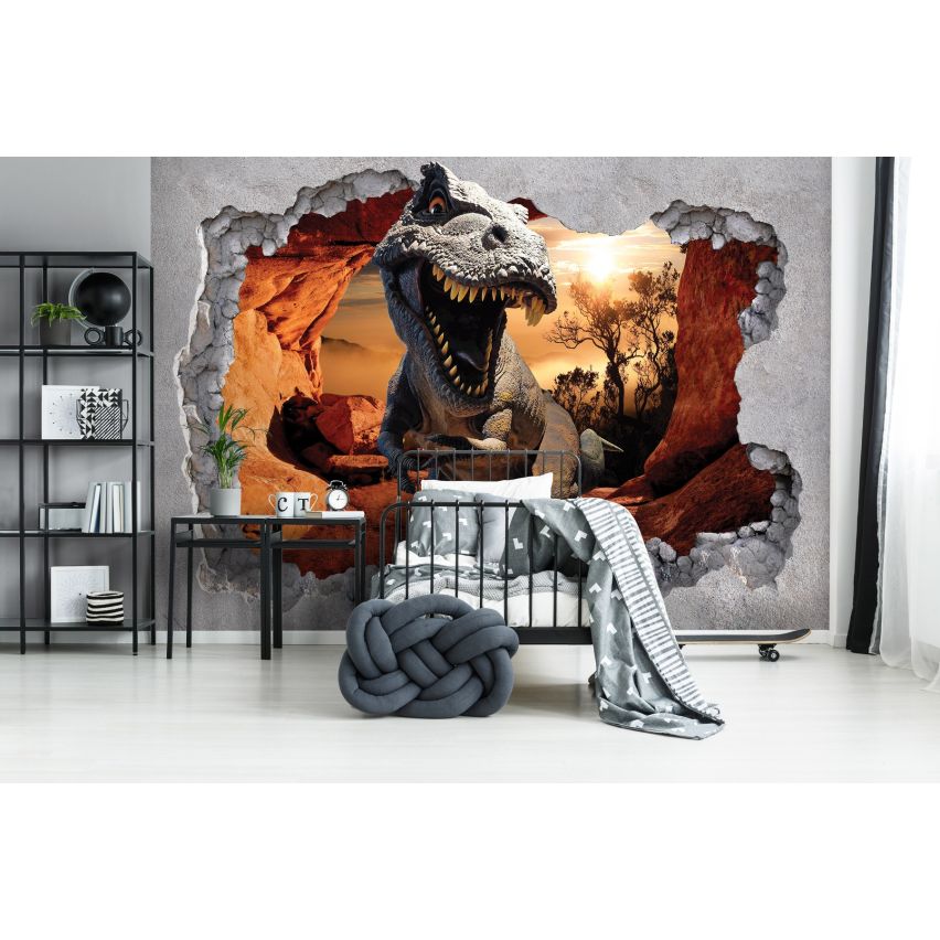 Photo Wall Mural-3D T-REX-(C11033)-NON WOVEN-Wallpaper-Dinosaur Abstract XXL