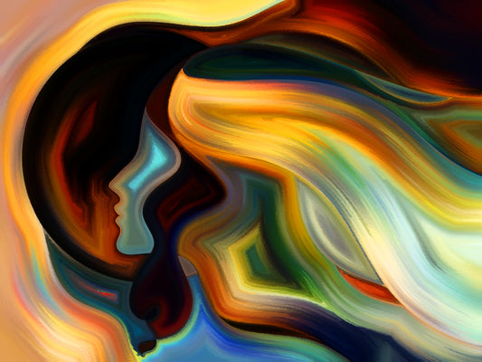 Photo Wall Mural-ABSTRACT FACE-(1134)-NON WOVEN-Wallpaper-Female Color Art XXL
