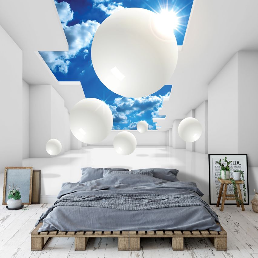 Photo Wall Mural-3D WHITE SHINE MARBLES-(C11852)-NON WOVEN-Wallpaper-Abstract XXL