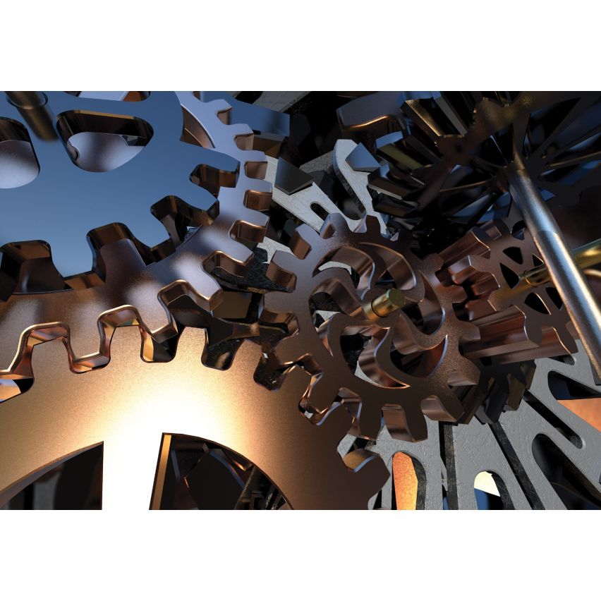 Photo Wall Mural-3D GEAR WHEEL-(C12146)-NON WOVEN-Wallpaper-Abstract XXL