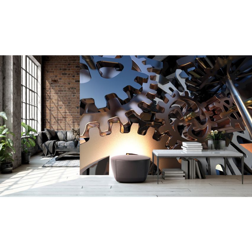 Photo Wall Mural-3D GEAR WHEEL-(C12146)-NON WOVEN-Wallpaper-Abstract XXL