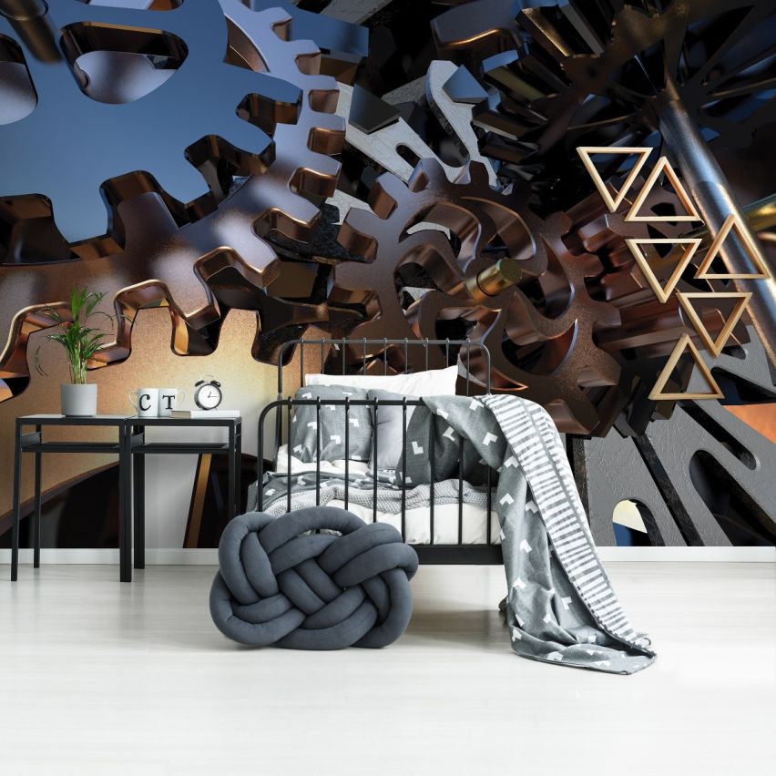 Photo Wall Mural-3D GEAR WHEEL-(C12146)-NON WOVEN-Wallpaper-Abstract XXL
