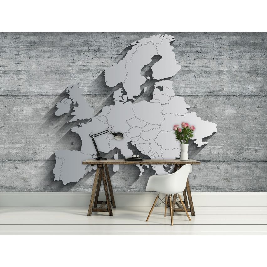 Photo Wall Mural-3D EUROPE MAP 2025-(C13585)-NON WOVEN-Wallpaper-Abstract XXL