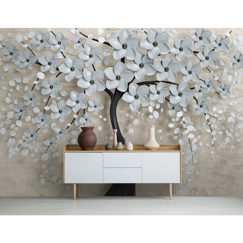 Photo Wall Mural-3D BLACK TREE PORCELAIN-(C13590)-NON WOVEN-Wallpaper-Abstract NatureXXL