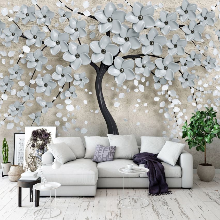 Photo Wall Mural-3D BLACK TREE PORCELAIN-(C13590)-NON WOVEN-Wallpaper-Abstract NatureXXL