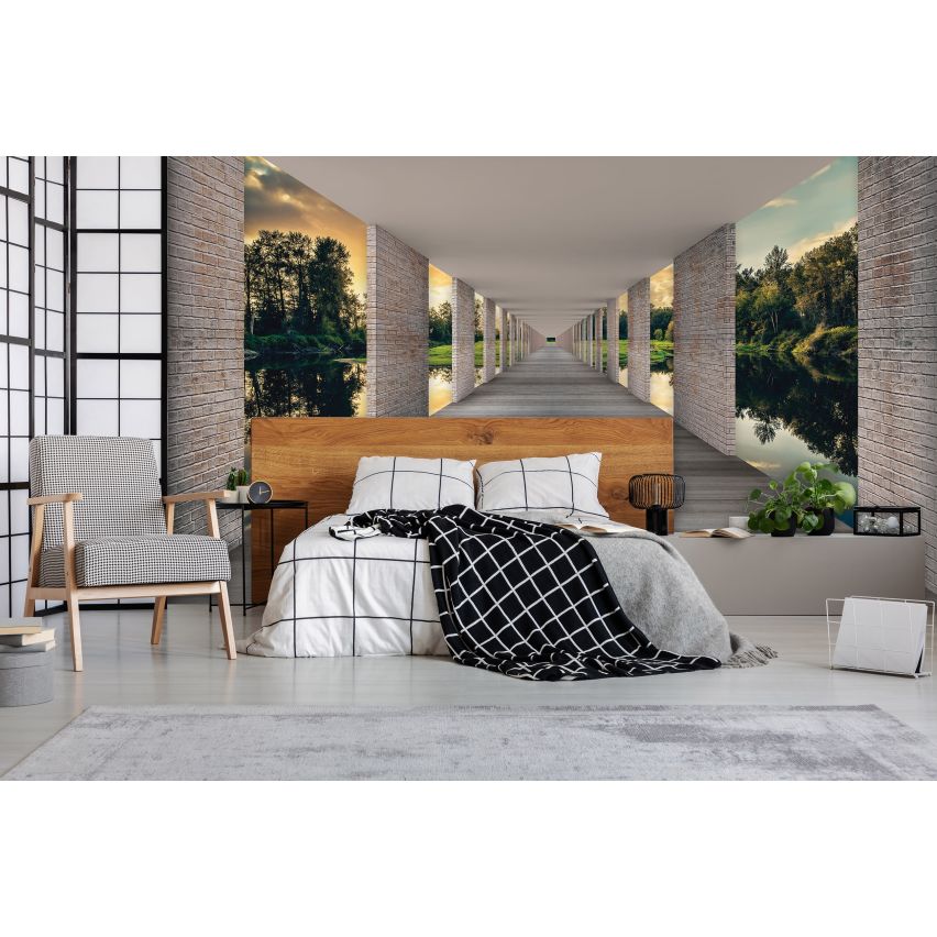 Photo Wall Mural-3D TUNNEL BRIDGE-(C13660)-NON WOVEN-Wallpaper-Abstract XXL