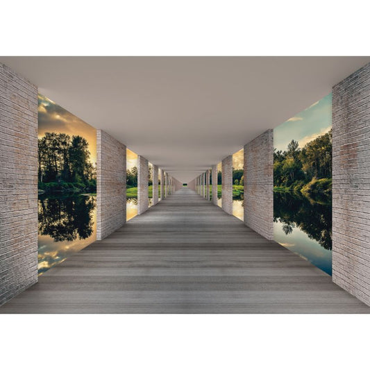 Photo Wall Mural-3D TUNNEL BRIDGE-(C13660)-NON WOVEN-Wallpaper-Abstract XXL