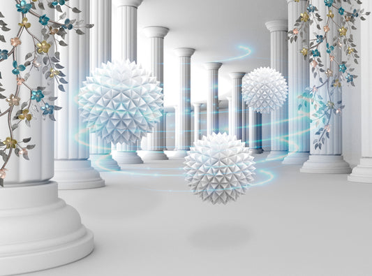 Photo Wall Mural-3D TUNNEL-(2062)-NON WOVEN-Wallpaper-Abstract Pillar Balls XXL