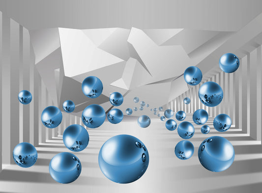 Photo Art Wall Mural-3D BALLS-(2090)NON WOVEN-Wallpaper-Rocks Gold Sparking Shine XXL