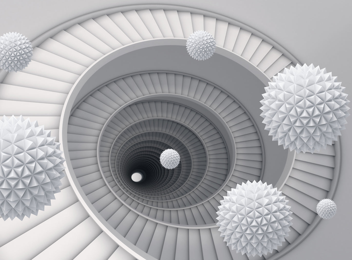 Photo Wall Mural-(2126)-3D ABSTRACT-NON WOVEN-Spiral Stairs Modern Wallpaper XXL