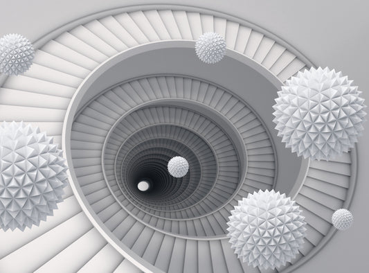 Photo Wall Mural-(2126)-3D ABSTRACT-NON WOVEN-Spiral Stairs Modern Wallpaper XXL