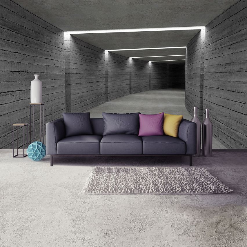 Photo Wall Mural-3D TUNNEL-(3343)-NON WOVEN-Wallpaper-Abstract Stone Bricks XXL