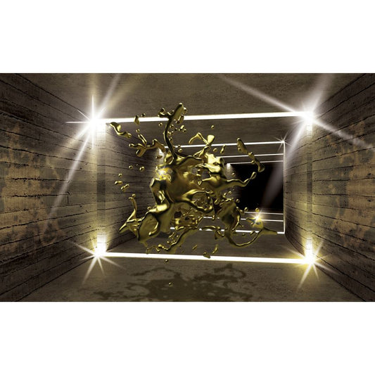 Photo Wall Mural-3D METAL FLOATING-(3445)-NON WOVEN-Wallpaper-Abstract Tunnel XXL