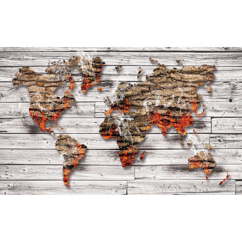 Photo Wall Mural-3D WORLD MAP-(C3642)-NON WOVEN-Wallpaper-Abstract XXL